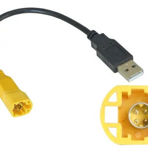 Incar USB VW-FC107 USB-переходник VW, SKODA (тип2) для подключения магнитолы INCAR к штатному разъему USB